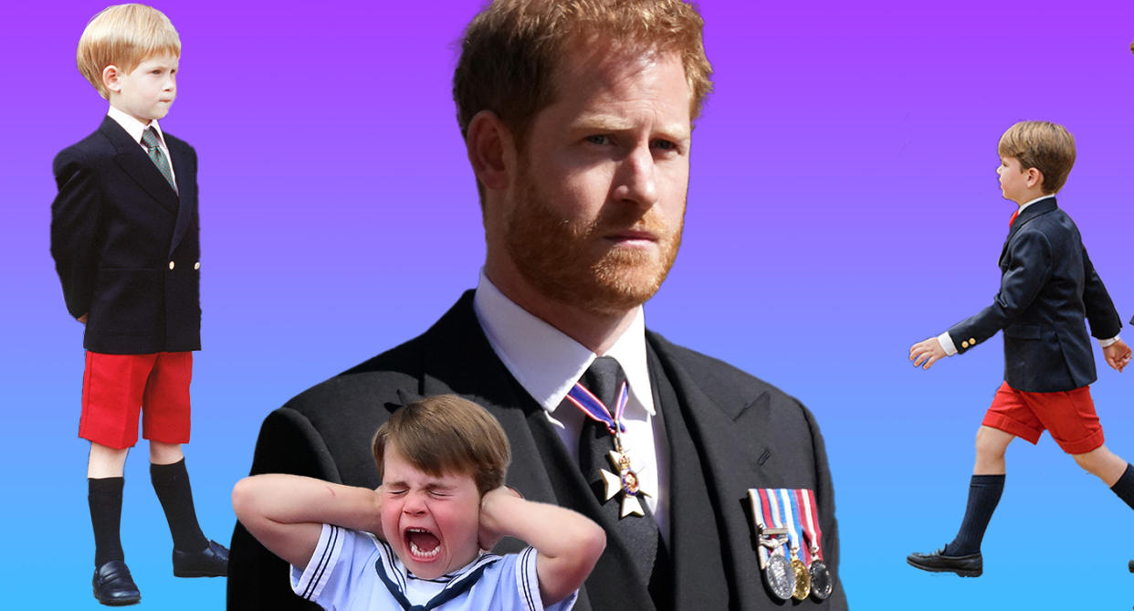 Prince Louis is already a fan favourite of the public at five years old, but what can we learn from Prince Harry's struggles about how that could play out. (Getty Images)