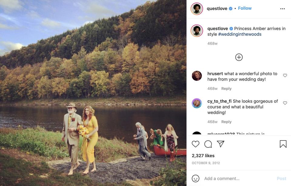 Amber Tamblyn wore a yellow dress to her wedding.