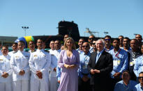 Brazil's President Michel Temer and his wife Marcela participate in the inauguration ceremony of the submarine "Riachuelo", built by the submarine development program (PROSUB), in Itaguai, Brazil December 14, 2018. REUTERS/Pilar Olivares