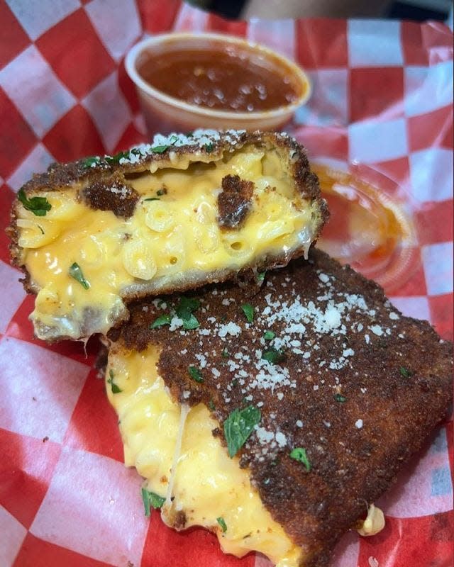 A fried macaroni and cheese block at Tramonto's Pizza in Ocean Township.