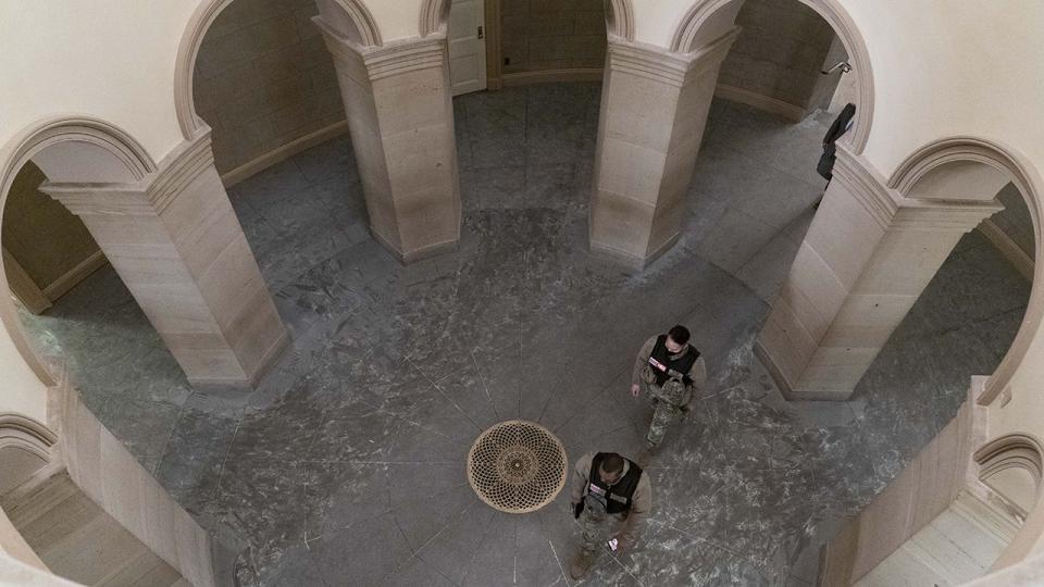 Police officers walk through the Capitol in the early morning hours of Thursday, Jan. 7, 2021, after protesters stormed the Capitol in Washington, on Wednesday.