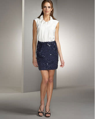 Lela Rose Paillete Mini Skirt - $487.00