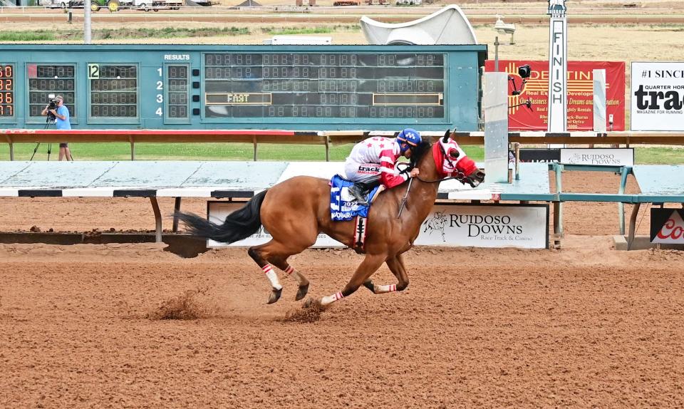 KJ Desparado is a favorite to win the 440-yard All American Gold Cup at Ruidoso Downs Race Track and Casino on Monday.