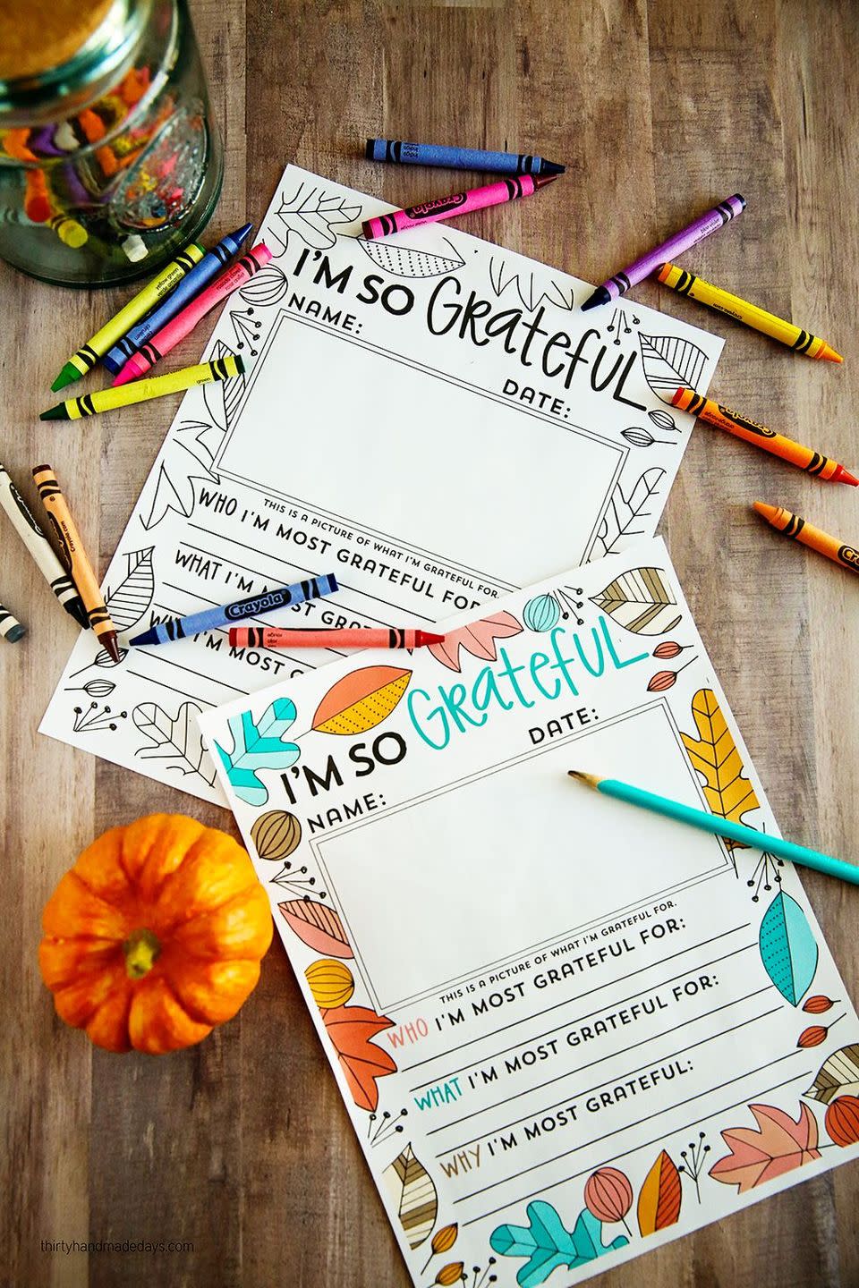 <p>Feeling frazzled? Coloring sheets to the rescue! These printables are one-part placemat, one-part coloring sheet, and one-part thoughtful gratitude activity.</p><p><strong>Get the tutorial at <a href="https://www.thirtyhandmadedays.com/updated-thanksgiving-printable/" rel="nofollow noopener" target="_blank" data-ylk="slk:Thirty Handmade Days;elm:context_link;itc:0;sec:content-canvas" class="link ">Thirty Handmade Days</a>.</strong></p><p><strong><a class="link " href="https://www.amazon.com/Crayola-Erasable-Non-Toxic-Pre-Sharpened-Gradation/dp/B002IXJYNQ/ref=sr_1_1?crid=DRC980WPMEWS&dchild=1&keywords=erasable+colored+pencils&qid=1629389929&s=toys-and-games&sprefix=erasable+col%2Ctoys-and-games%2C329&sr=1-1&tag=syn-yahoo-20&ascsubtag=%5Bartid%7C10050.g.1201%5Bsrc%7Cyahoo-us" rel="nofollow noopener" target="_blank" data-ylk="slk:SHOP ERASABLE COLORED PENCILS;elm:context_link;itc:0;sec:content-canvas">SHOP ERASABLE COLORED PENCILS</a><br></strong></p>