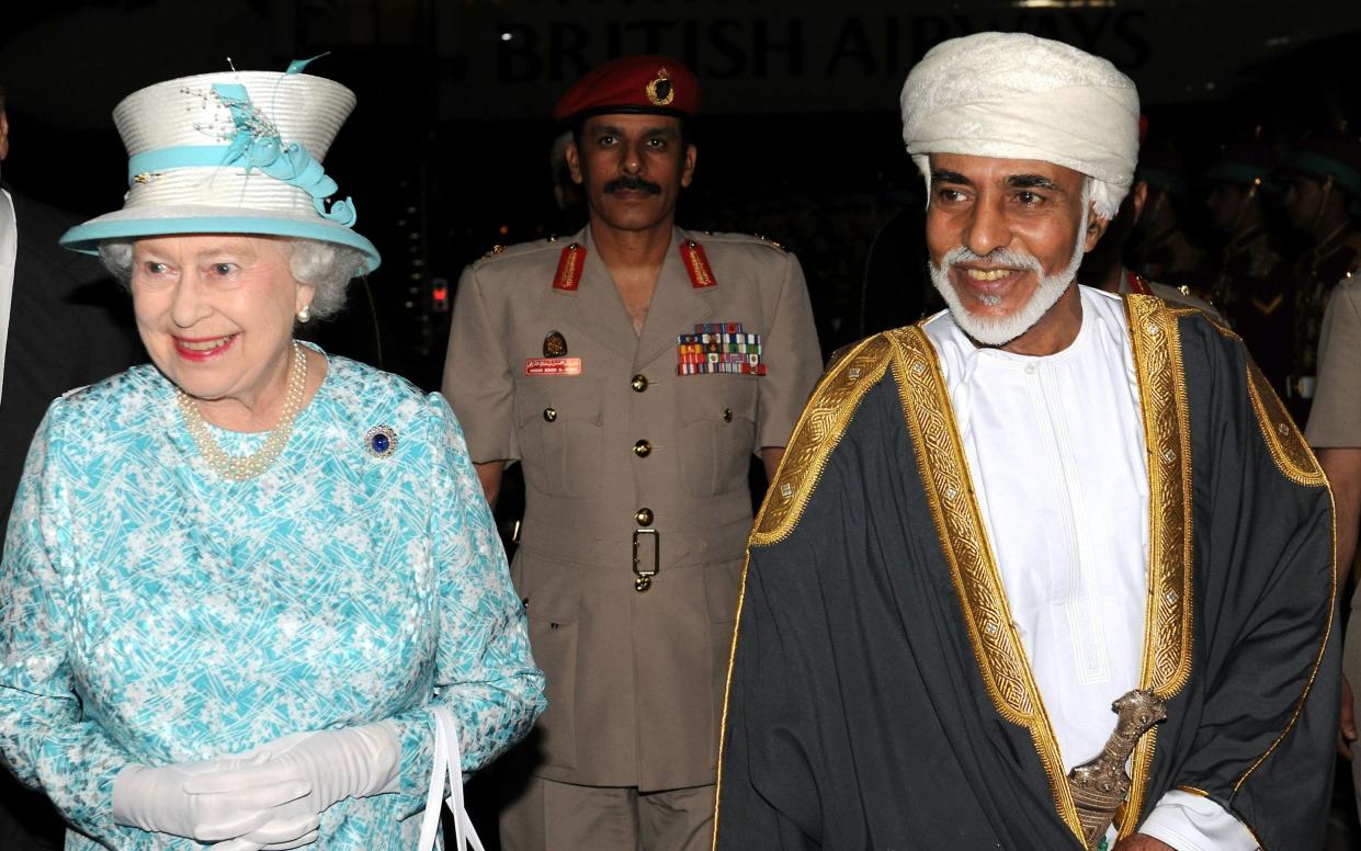 Qaboos with the Queen in 2010. He ruled Oman for half a century - AFP
