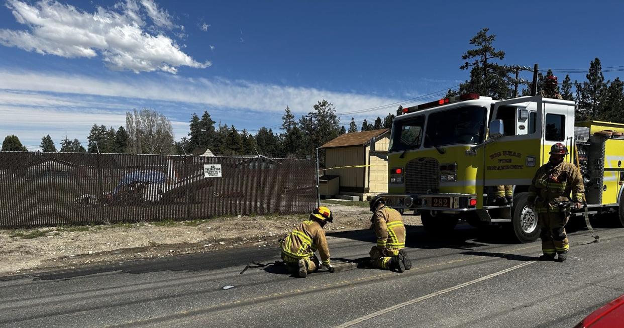 Three people died Monday when their single-engine plane crashed in Big Bear in the San Bernardino Mountains.