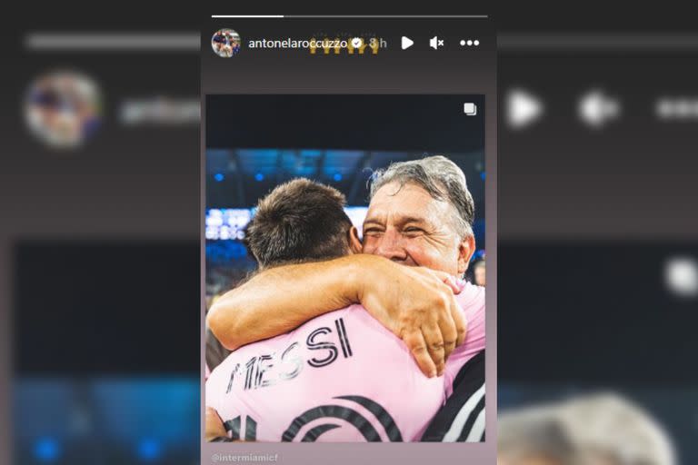 El posteo de Anto Roccuzzo tras un nuevo triunfo de Leo Messi (Foto Instagram @antonelaroccuzzo)