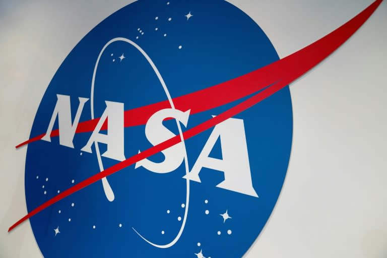 El logotipo de la NASA, fotografiado en su Centro de Información de la Tierra, en Washington, el 21 de junio de 2023 (Stefani Reynolds)