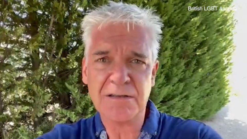 Phillip Schofield delivered a tearful acceptance speech after he was presented with a special recognition award. (British LGBT Awards)