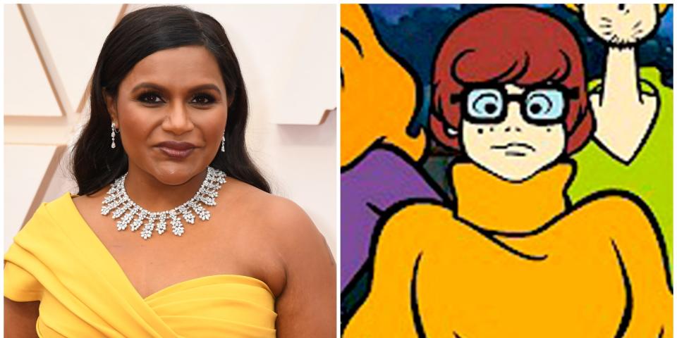 Wide preview of Mindy Kaling and "Scooby-Doo" character Velma Dinkley.