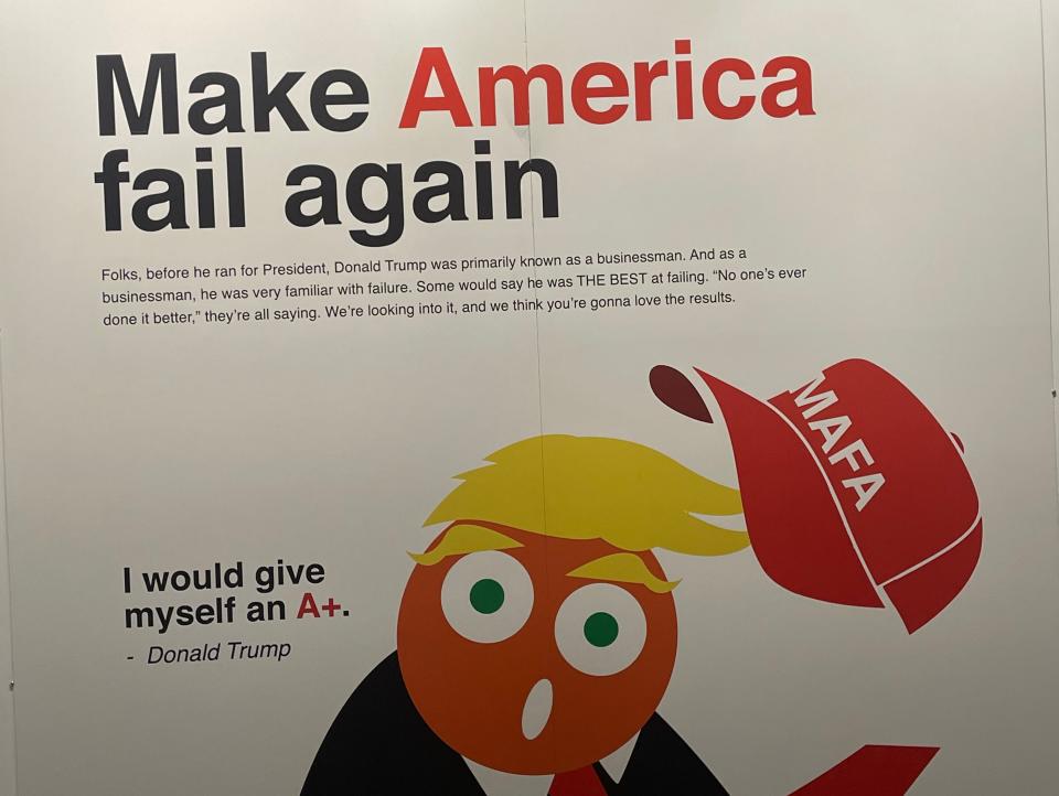 Donald Trump graphic at the Museum of Failure