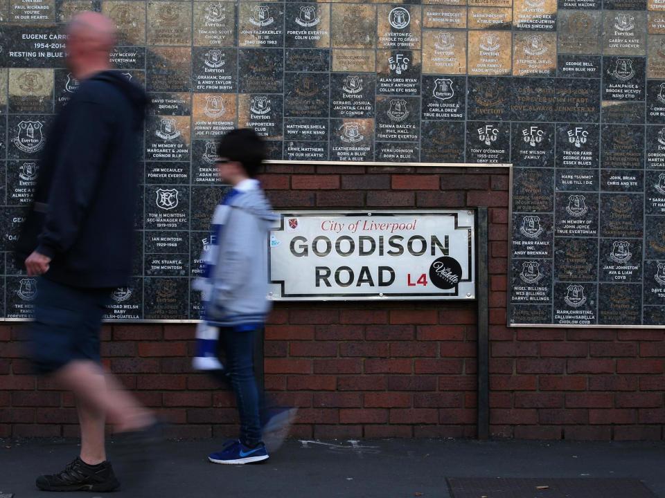 A general view outside Goodison Park: Getty