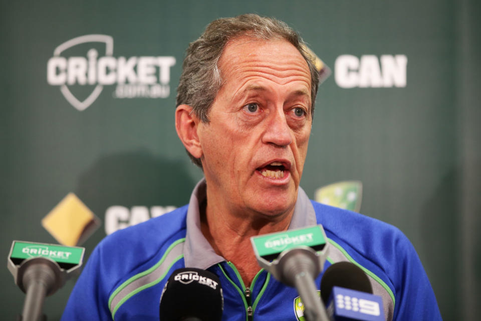 Peter Brukner, pictured here speaking to the media during a Test match at the SCG in 2017.