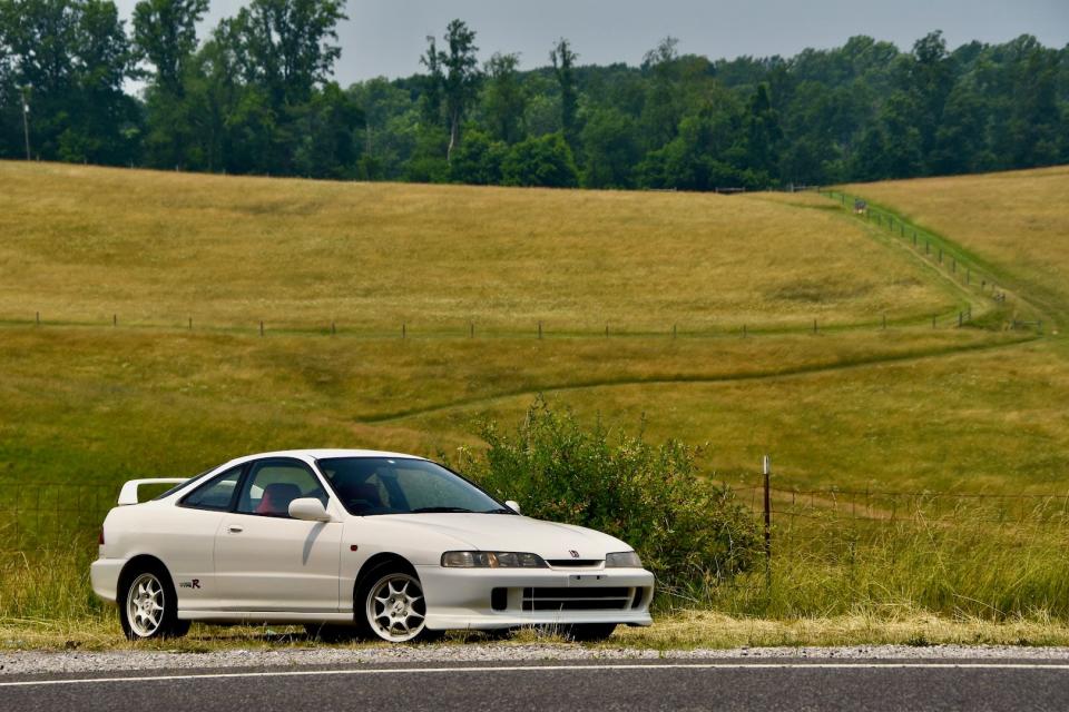 1996 Honda Integra Type R against a field