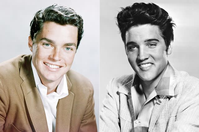 <p>Silver Screen Collection/Getty; Bettmann/Getty</p> Russ Tamblyn circa 1955 (L); Elvis Presley circa 1957