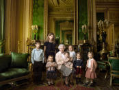 <p>Princess Charlotte got the best seat in the house for her great-grandmother's 90th birthday <a rel="nofollow noopener" href="http://www.instyle.com/news/queen-elizabeth-family-portrait-grandchildren" target="_blank" data-ylk="slk:portrait;elm:context_link;itc:0;sec:content-canvas" class="link ">portrait</a>: the Queen's lap! </p>