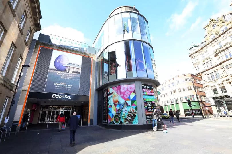 The entrance to Eldon Square next to Blackett Street