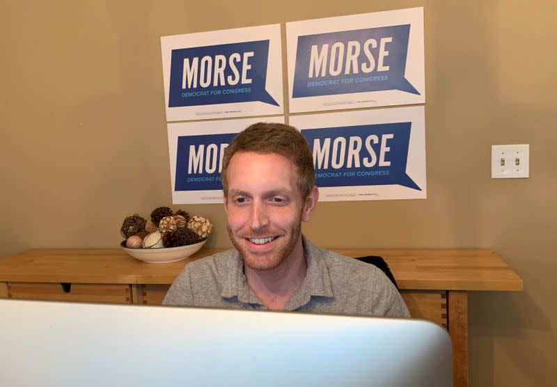 Alex Morse, Democratic candidate for Congress in the state's first congressional district, runs his campaign from home