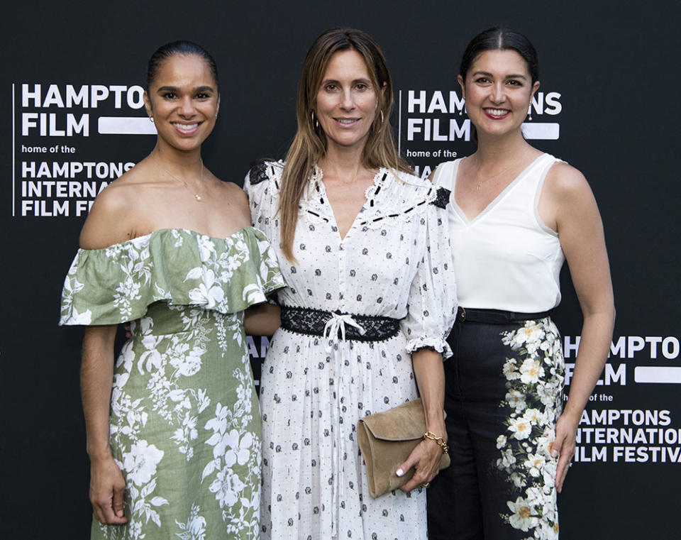 Misty Copeland, Cristina Greeven Cuomo and Leyla Fayyaz attend a HamptonsFilm screening of 'Flower' on July 28, 2023 at a private residence in East Hampton, New York.