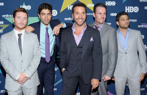 NEW YORK, NY - JULY 19: (L-R) Actors Kevin Connolly, Adrian Grenier, Jeremy Piven, Kevin Dillon and Jerry Ferrara attend the "Entourage" Season 8 premiere at the Beacon Theatre on July 19, 2011 in New York City. (Photo by Michael Loccisano/Getty Images)