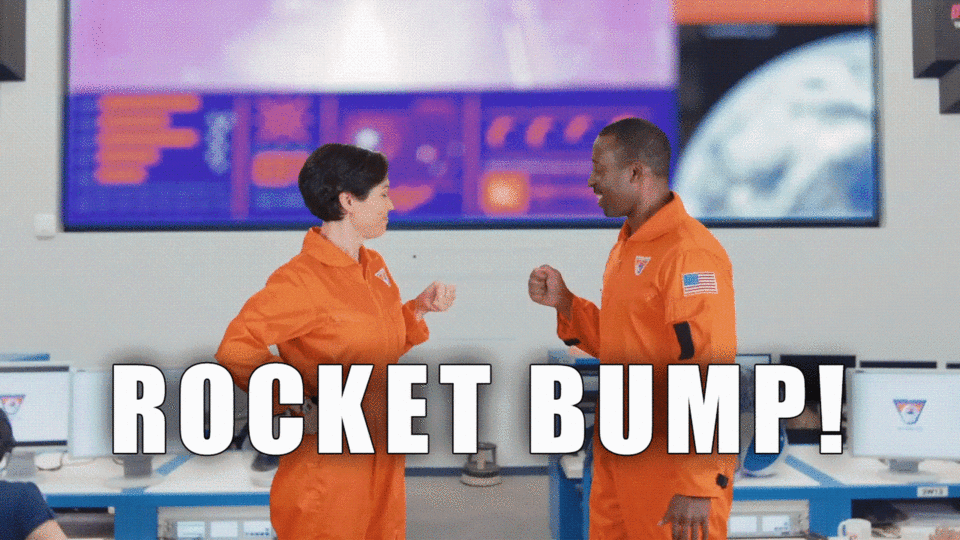 Space Florida's new multimedia space tourism advertising campaign published this animated GIF titled "Rocket Bump." <cite>WeAreGoFL </cite>