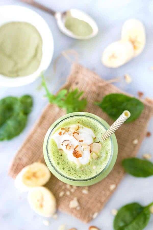 Super Greens Smoothie With Matcha Tea