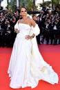 <p>There’s a lot of glam at the Cannes Film Festival, but Rihanna stole the show at the <em>Okja</em> premiere in her off-white Dior Haute Couture silk taffeta coat and bustier dress. She is a star in every sense of the word. (Photo: BACKGRID) </p>