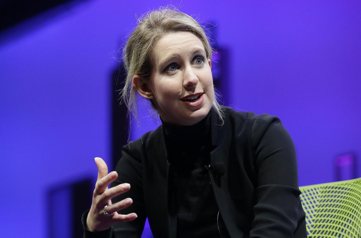 FILE - In this Nov. 2, 2015, file photo, Elizabeth Holmes, founder and CEO of Theranos, speaks at the Fortune Global Forum in San Francisco. 