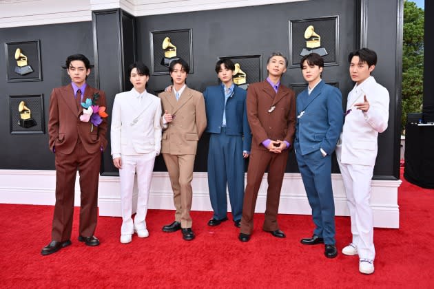 BTS Grammys 2021 Outfits: See Jin, Suga, J-Hope, RM, Jimin, V, and Jung  Kook in Louis Vuitton