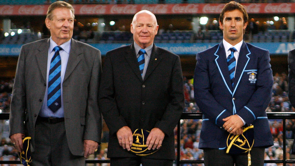 Graeme Langlands, Bob Fulton and Andrew Johns, pictured here after being inducted into the NSW Team of the Century in 2008.