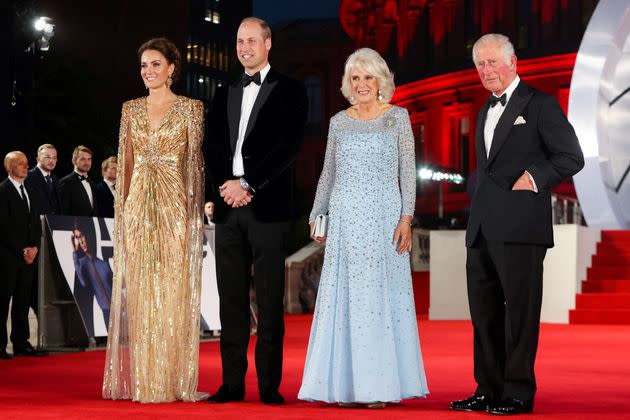 Members of the royal family pose together at the premiere. (Photo: CHRIS JACKSON via Getty Images)