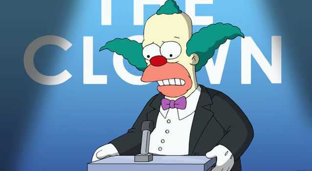 Krusty the clown in The Simpsons. Photo: Supplied