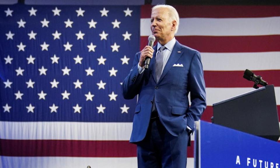 Biden talks about electric vehicles in Detroit this week.