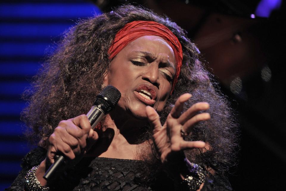 FILE - This July 4, 2010 file photo shows American opera singer Jessye Norman performing on the Stravinski Hall stage at the 44th Montreux Jazz Festival, in Montreux, Switzerland. Norman died, Monday, Sept. 30, 2019, at Mount Sinai St. Luke’s Hospital in New York. She was 74. (AP Photo/Keystone/Dominic Favre, File)