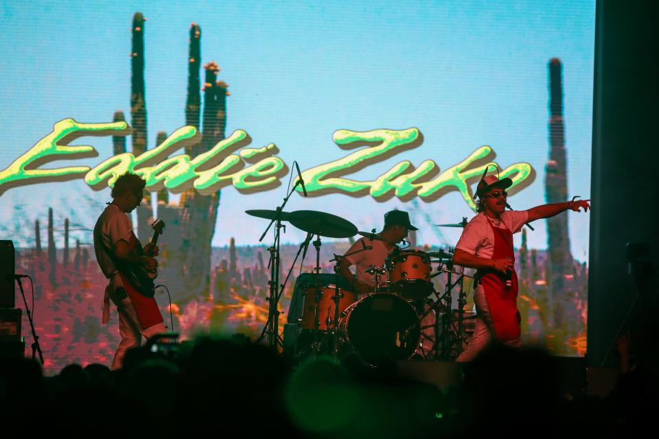 Eddie Zuko performs inide the Sonora tent during the Coachella Valley Music and Arts Festival in Indio, Calif., on Sunday, April 14, 2024.