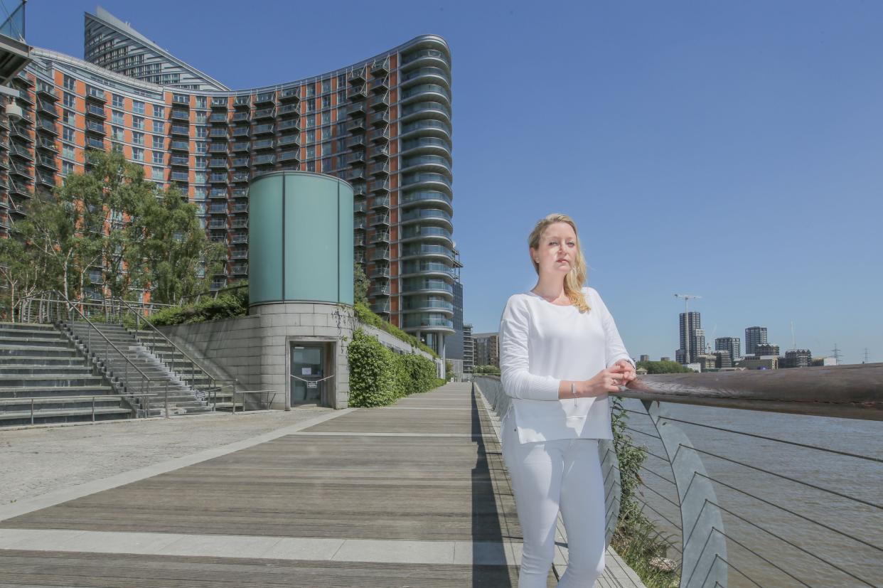 No choice: Natalie Carter says she can no longer afford to live in New Providence Wharf  due to the £8,000 annual service charge but is unable to sell (Matt Writtle)