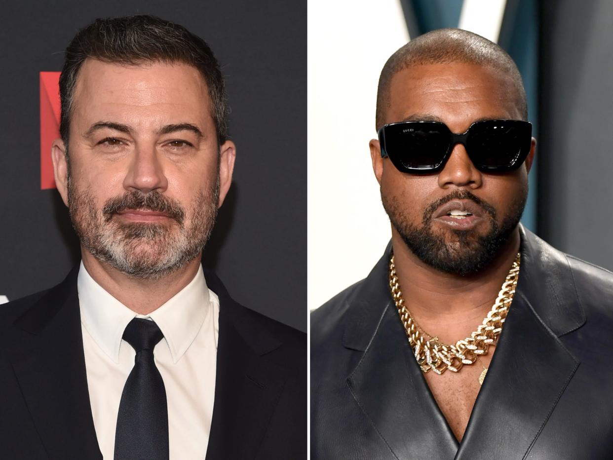 Jimmy Kimmel at "OZARK: The Final Episodes" Los Angeles Special FYSEE Event June 2022, Kanye West attends the 2020 Vanity Fair Oscar Party