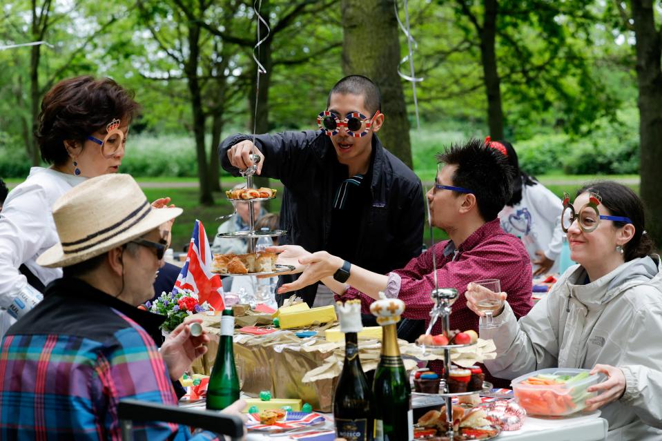 People celebrate King Charles III’s coronation with a Big Lunch at Regent's Park in London (REUTERS)