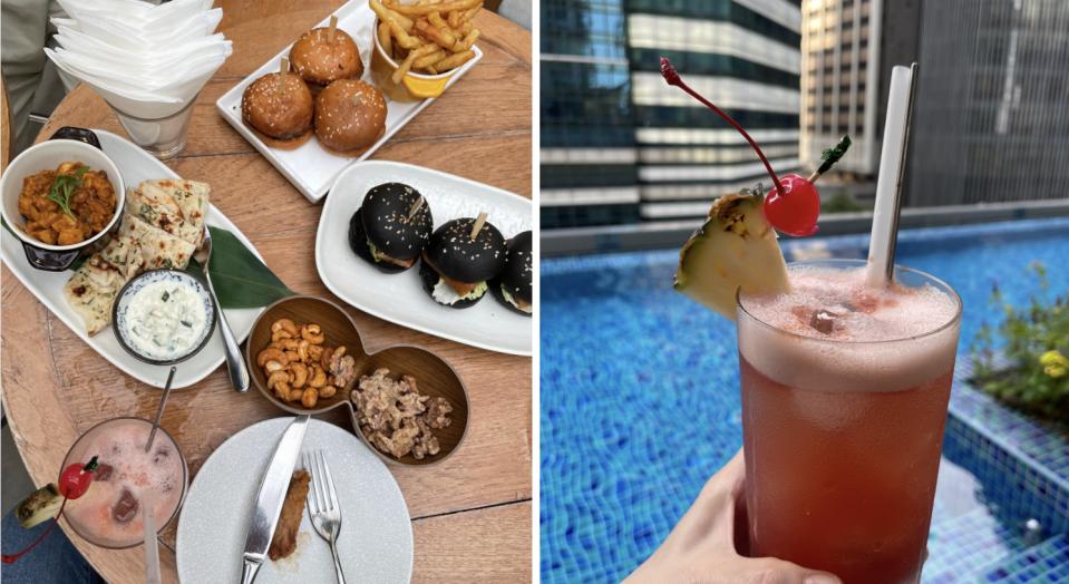 Indulge in a drink or two accompanied by bar bites at the rooftop bar. PHOTO: Cadence Loh, Yahoo Life Singapore
