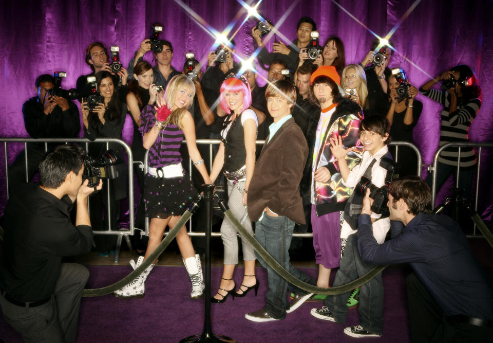 The cast of Hannah Montana walk the red carpet