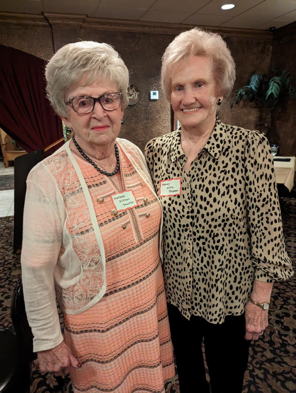 McKinley High School Class of 1950 members Harlene Shifman Smuckler, left, and Nancy Willis Stephen recently gathered with other classmates for a reunion in Canton.