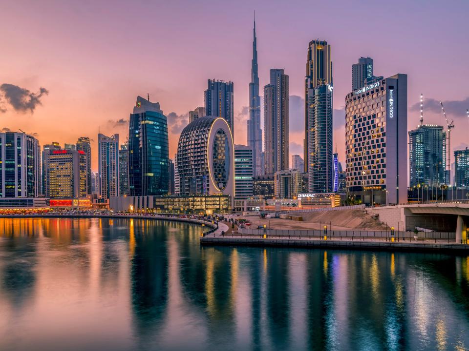 Dubai skyline.