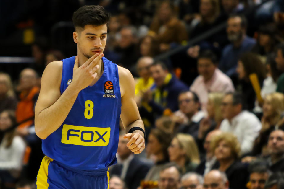 Deni Avdija of Maccabi gestures during the UEFA Europa League football match played between Getafe CF and Ajax at Coliseum Alfonso Perez stadium on February 20, 2020 in Getafe, Spain.