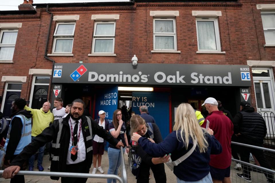 The Oak Stand at Kenilworth Road had an unusual entrance (AP)