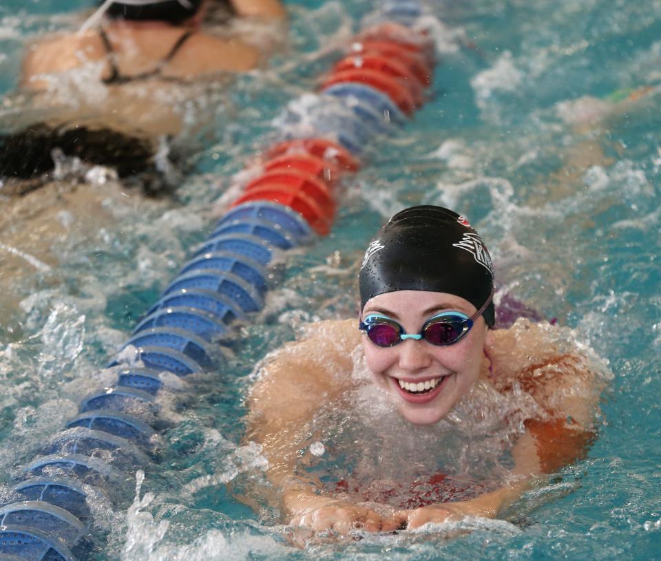 San Angelo Central High School swimmer Katelyn Mygrants is pictured during practice last season.