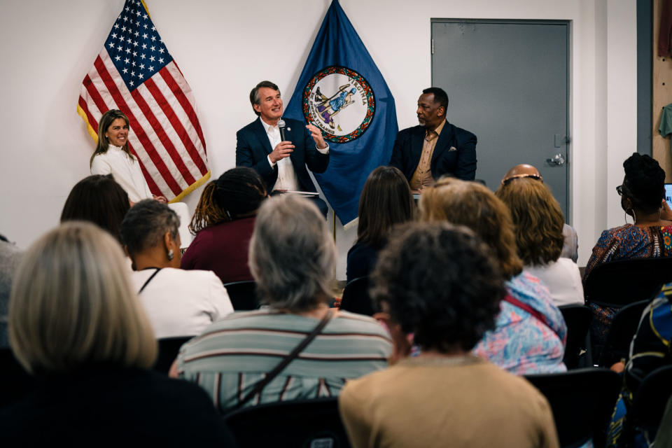 Youngkin discusses his first 100 days in office at the UTurn community center in Richmond<span class="copyright">Lexey Swall for TIME</span>