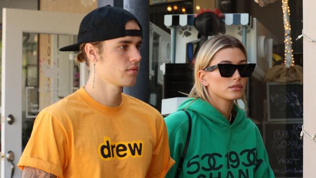 Hailey Bieber Revives No-Pants Trend in Green Drew House Hoodie