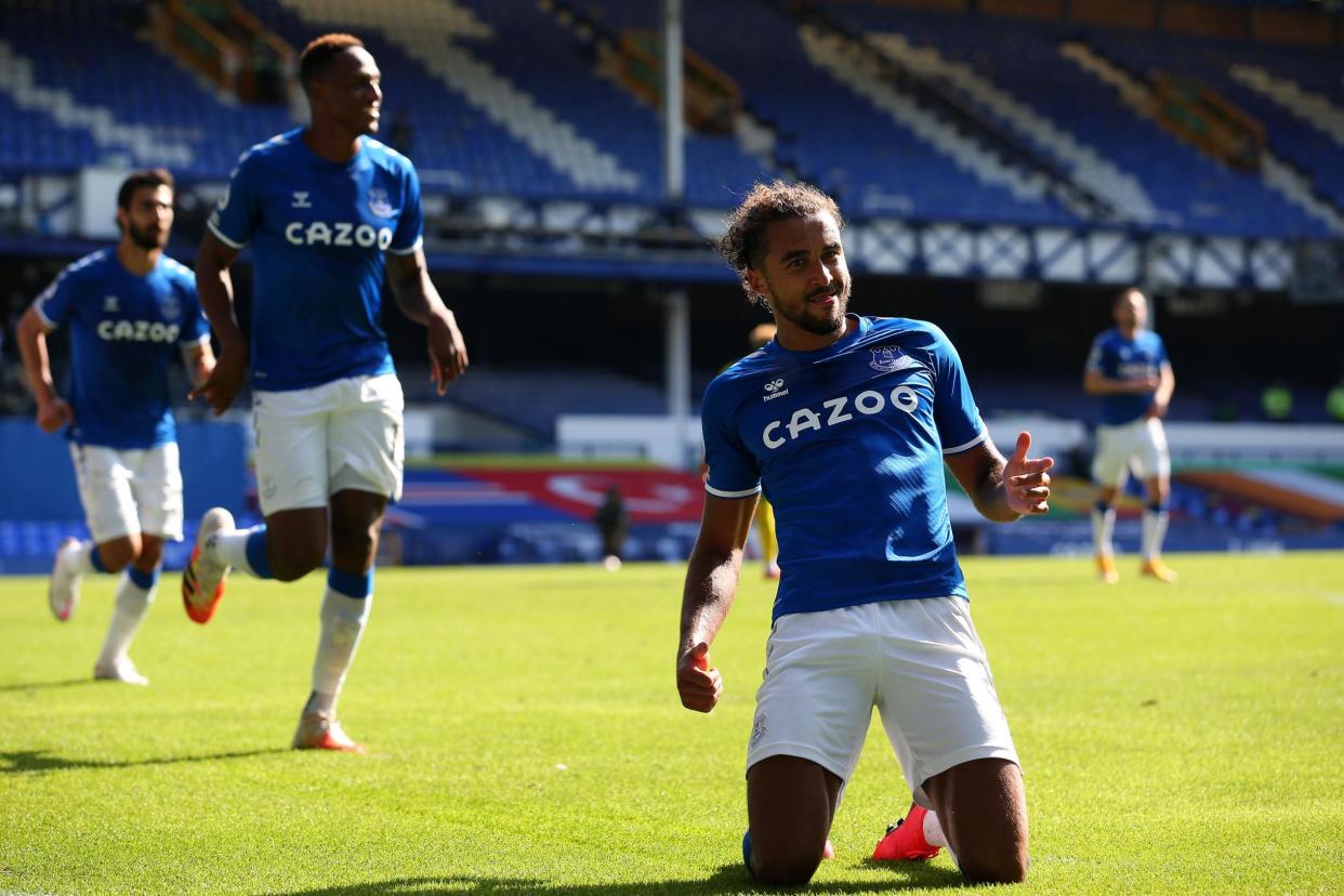 Calvert-Lewin has an incredible eight goals in five appearances this season: Getty Images