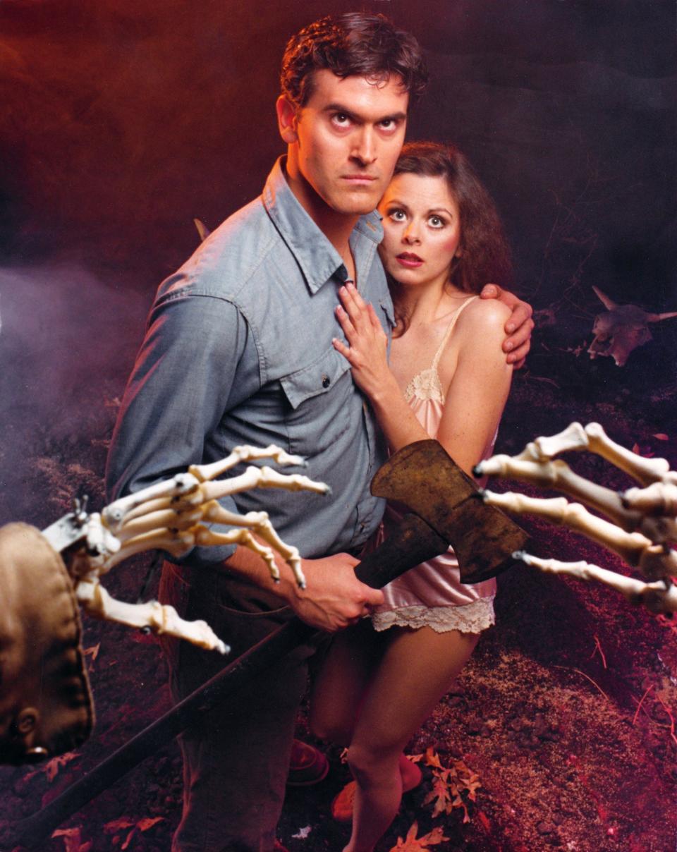 The star of director Sam Raimi's horror franchise, screen actor Bruce Campbell will be present in spirit only when the New Moon Theatre Company presents its Overton Square production of a musical version of "Evil Dead."