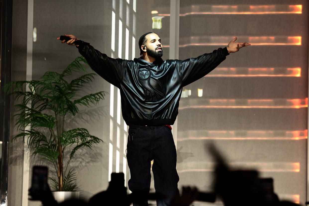 Drake performs during Drake Live From The Apollo Theater For SiriusXM and Sound 42 on Jan. 22, 2023, in New York City.